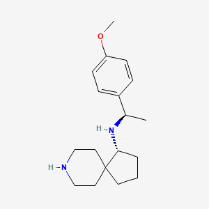 molecular formula C18H28N2O B3049283 (R)-N-((R)-1-(4-methoxyphenyl)ethyl)-8-azaspiro[4.5]decan-1-amine CAS No. 2007920-03-6