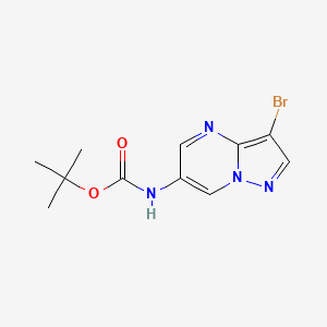 molecular formula C11H13BrN4O2 B3049286 Tert-butyl 3-bromopyrazolo[1,5-a]pyrimidin-6-ylcarbamate CAS No. 2007920-62-7