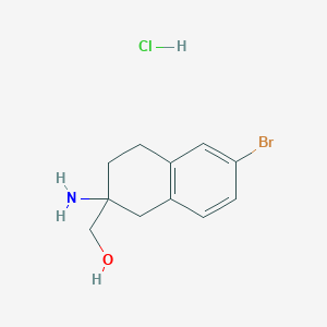molecular formula C11H15BrClNO B3049350 (2-Amino-6-bromo-1,2,3,4-tetrahydronaphthalen-2-yl)methanol hydrochloride CAS No. 2031260-76-9