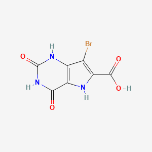 molecular formula C7H4BrN3O4 B3049377 7-Bromo-2,4-dihydroxy-5H-pyrrolo(3,2-d)pyrimidine-6-carboxylic acid CAS No. 20419-73-2