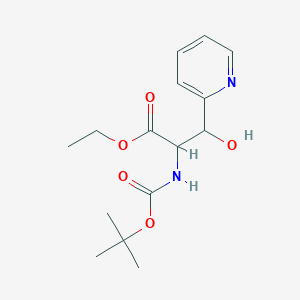 molecular formula C15H22N2O5 B3049383 2-[(叔丁氧羰基)氨基]-3-羟基-3-(吡啶-2-基)丙酸乙酯 CAS No. 2044712-92-5