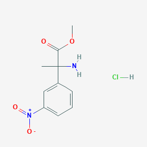molecular formula C10H13ClN2O4 B3049386 Methyl 2-amino-2-(3-nitrophenyl)propanoate hydrochloride CAS No. 2044835-70-1