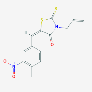 molecular formula C14H12N2O3S2 B304940 3-Allyl-5-{3-nitro-4-methylbenzylidene}-2-thioxo-1,3-thiazolidin-4-one 