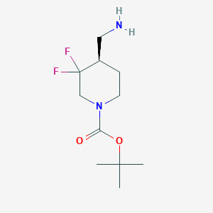 molecular formula C11H20F2N2O2 B3049405 tert-butyl (4R)-4-(aminomethyl)-3,3-difluoropiperidine-1-carboxylate CAS No. 2055043-54-2