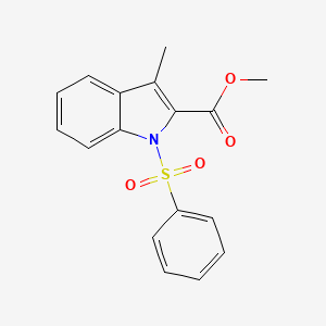 molecular formula C17H15NO4S B3049416 Methyl 1-(benzenesulfonyl)-3-methyl-1H-indole-2-carboxylate CAS No. 2055840-89-4