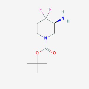 molecular formula C10H18F2N2O2 B3049418 tert-butyl (3S)-3-amino-4,4-difluoropiperidine-1-carboxylate CAS No. 2055848-75-2