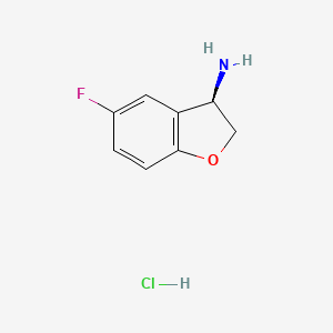 molecular formula C8H9ClFNO B3049420 3-Benzofuranamine, 5-fluoro-2,3-dihydro-, hydrochloride (1:1), (3R)- CAS No. 2055848-82-1