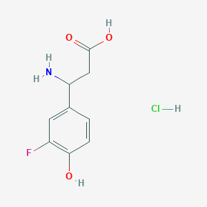 molecular formula C9H11ClFNO3 B3049432 3-Amino-3-(3-fluoro-4-hydroxyphenyl)propanoic acid hydrochloride CAS No. 2061980-54-7