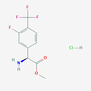 molecular formula C10H10ClF4NO2 B3049436 (S)-甲基 2-氨基-2-(3-氟-4-(三氟甲基)苯基)乙酸盐酸盐 CAS No. 2061996-78-7