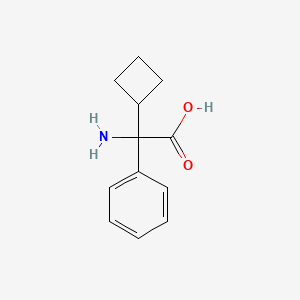 molecular formula C12H15NO2 B3049472 2-Amino-2-cyclobutyl-2-phenylacetic acid CAS No. 207986-28-5