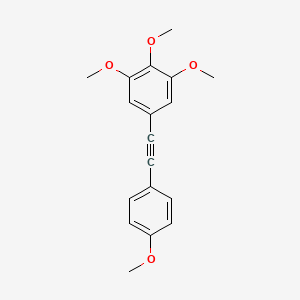molecular formula C18H18O4 B3049480 1,2,3-Trimethoxy-5-[2-(4-methoxyphenyl)ethynyl]benzene CAS No. 208347-68-6