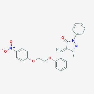 molecular formula C25H21N3O5 B304949 4-[2-(2-{4-nitrophenoxy}ethoxy)benzylidene]-5-methyl-2-phenyl-2,4-dihydro-3H-pyrazol-3-one 