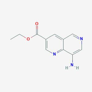 molecular formula C11H11N3O2 B3049500 Ethyl 8-amino-1,6-naphthyridine-3-carboxylate CAS No. 2089651-29-4