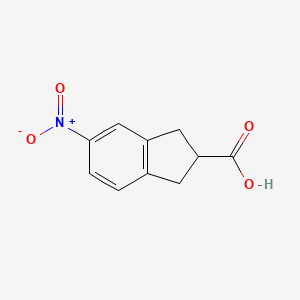 molecular formula C10H9NO4 B3049508 5-Nitro-2,3-dihydro-1H-indene-2-carboxylic acid CAS No. 209225-01-4