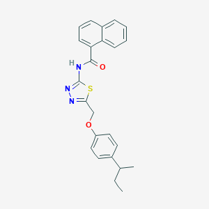 molecular formula C24H23N3O2S B304951 N-{5-[(4-sec-butylphenoxy)methyl]-1,3,4-thiadiazol-2-yl}-1-naphthamide 