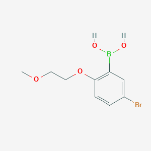 molecular formula C9H12BBrO4 B3049514 5-溴-2-(2-甲氧基乙氧基)苯硼酸 CAS No. 2096329-65-4
