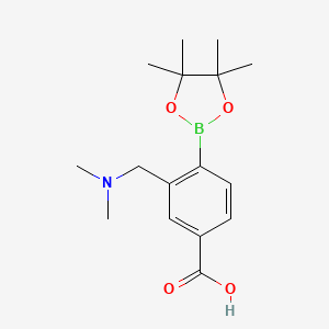 molecular formula C16H24BNO4 B3049517 2-(Dimethylaminomethyl)-4-carboxyphenylboronic acid pinacol ester CAS No. 2096330-03-7