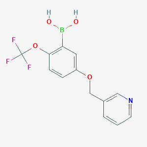 molecular formula C13H11BF3NO4 B3049520 [5-(Pyridin-3-ylmethoxy)-2-(trifluoromethoxy)phenyl]boronic acid CAS No. 2096332-03-3