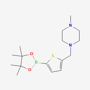 molecular formula C16H27BN2O2S B3049529 5-(4-Methylpiperazino)methylthiophene-2-boronic acid, pinacol ester CAS No. 2096336-20-6