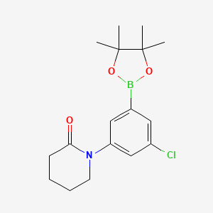 molecular formula C17H23BClNO3 B3049531 3-Chloro-5-(2-piperidon-1-yl)phenylboronic acid, pinacol ester CAS No. 2096336-50-2