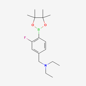 molecular formula C17H27BFNO2 B3049538 4-(N,N-Diethylaminomethyl)-2-fluorophenylboronic acid, pinacol ester CAS No. 2096341-88-5