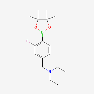 molecular formula C17H27BFNO2 B3049538 4-(N,N-二乙氨基甲基)-2-氟苯基硼酸，二萘甲二醇酯 CAS No. 2096341-88-5