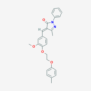 molecular formula C27H26N2O4 B304954 4-{3-methoxy-4-[2-(4-methylphenoxy)ethoxy]benzylidene}-5-methyl-2-phenyl-2,4-dihydro-3H-pyrazol-3-one 