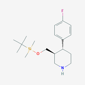 molecular formula C18H30FNOSi B3049544 (3S,4R)-3-(((Tert-butyldimethylsilyl)oxy)methyl)-4-(4-fluorophenyl)piperidine CAS No. 2098633-23-7
