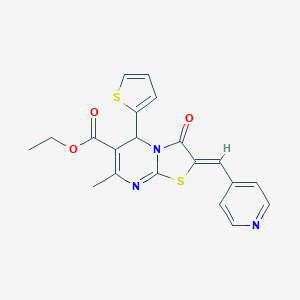 molecular formula C20H17N3O3S2 B304957 ethyl 7-methyl-3-oxo-2-(4-pyridinylmethylene)-5-(2-thienyl)-2,3-dihydro-5H-[1,3]thiazolo[3,2-a]pyrimidine-6-carboxylate 
