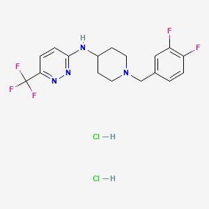 3-Pyridazinamine, N-(1-((3,4-difluorophenyl)methyl)-4-piperidinyl)-6-(trifluoromethyl)-, hydrochloride (1:2)