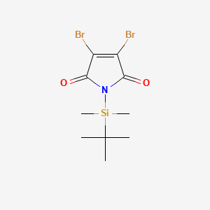molecular formula C10H15Br2NO2Si B3049583 1H-吡咯-2,5-二酮，3,4-二溴-1-[(1,1-二甲基乙基)二甲基甲硅烷基]- CAS No. 211295-23-7