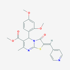 molecular formula C23H21N3O5S B304960 methyl 5-(2,4-dimethoxyphenyl)-7-methyl-3-oxo-2-(4-pyridinylmethylene)-2,3-dihydro-5H-[1,3]thiazolo[3,2-a]pyrimidine-6-carboxylate 