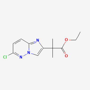 molecular formula C12H14ClN3O2 B3049688 Ethyl 2-(6-chloroimidazo[1,2-b]pyridazin-2-yl)-2-methylpropanoate CAS No. 215530-63-5