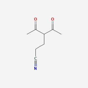 molecular formula C8H11NO2 B3049700 4-乙酰基-5-氧代己腈 CAS No. 21603-67-8