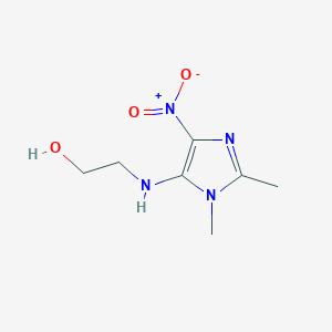 molecular formula C7H12N4O3 B3049714 2-[(2,3-Dimethyl-5-nitroimidazol-4-yl)amino]ethanol CAS No. 21677-65-6