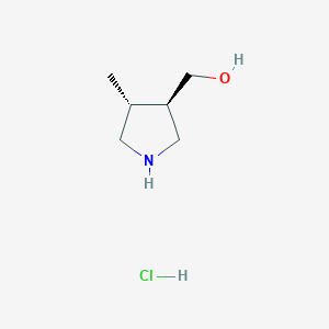 molecular formula C6H14ClNO B3049722 [(3R,4R)-4-methylpyrrolidin-3-yl]methanol hydrochloride CAS No. 2173637-38-0