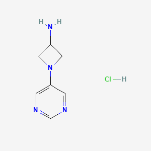 molecular formula C7H11ClN4 B3049723 1-(Pyrimidin-5-yl)azetidin-3-amine hydrochloride CAS No. 2173991-64-3