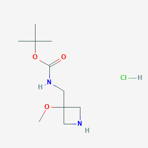tert-butyl N-[(3-methoxyazetidin-3-yl)methyl]carbamate hydrochloride