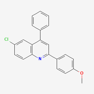 molecular formula C22H16ClNO B3049768 6-Chloro-2-(4-methoxyphenyl)-4-phenylquinoline CAS No. 21923-46-6