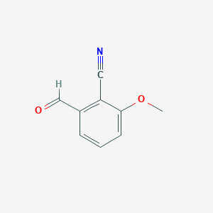 molecular formula C9H7NO2 B3049773 2-Formyl-6-methoxybenzonitrile CAS No. 21962-51-6