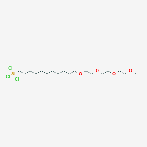 molecular formula C18H37Cl3O4Si B3049774 13,16,19,22-Tetraoxa-1-silatricosane, 1,1,1-trichloro- CAS No. 219641-32-4