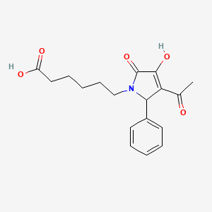 6-(3-acetyl-4-hydroxy-5-oxo-2-phenyl-2,5-dihydro-1H-pyrrol-1-yl)hexanoic acid
