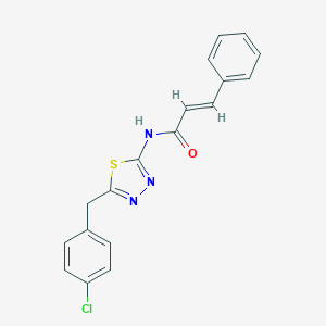 molecular formula C18H14ClN3OS B304980 N-[5-(4-chlorobenzyl)-1,3,4-thiadiazol-2-yl]-3-phenylacrylamide 