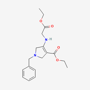 molecular formula C18H24N2O4 B3049853 ethyl 1-benzyl-4-[(2-ethoxy-2-oxoethyl)amino]-2,5-dihydro-1H-pyrrole-3-carboxylate CAS No. 2227206-67-7
