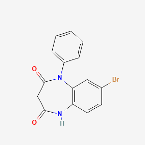 molecular formula C15H11BrN2O2 B3049860 1H-1,5-Benzodiazepine-2,4(3H,5H)-dione, 8-bromo-1-phenyl- CAS No. 22284-72-6