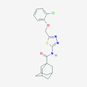 molecular formula C20H22ClN3O2S B304987 N-{5-[(2-chlorophenoxy)methyl]-1,3,4-thiadiazol-2-yl}-1-adamantanecarboxamide 