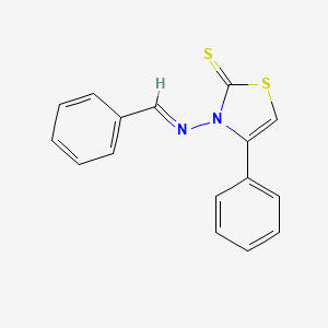 molecular formula C16H12N2S2 B3049904 3-Benzylideneamino-4-phenylthiazoline-2-thione CAS No. 22454-80-4