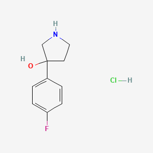 molecular formula C10H13ClFNO B3049910 3-(4-Fluorophenyl)pyrrolidin-3-ol hydrochloride CAS No. 2248-30-8