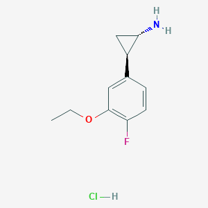 molecular formula C11H15ClFNO B3049920 (1S,2R)-rel-2-(3-ethoxy-4-fluorophenyl)cyclopropan-1-amine hydrochloride CAS No. 2253105-09-6