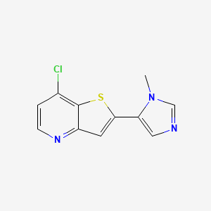 molecular formula C11H8ClN3S B3049922 7-chloro-2-(1-methyl-1H-imidazol-5-yl)thieno[3,2-b]pyridine CAS No. 225385-09-1